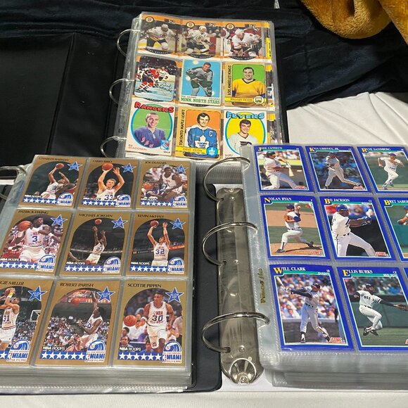 Vintage Sports Card Binder Lot - Michael Jordan Ken Griffey NBA NHL MLB Trading - Picture 1 of 16
